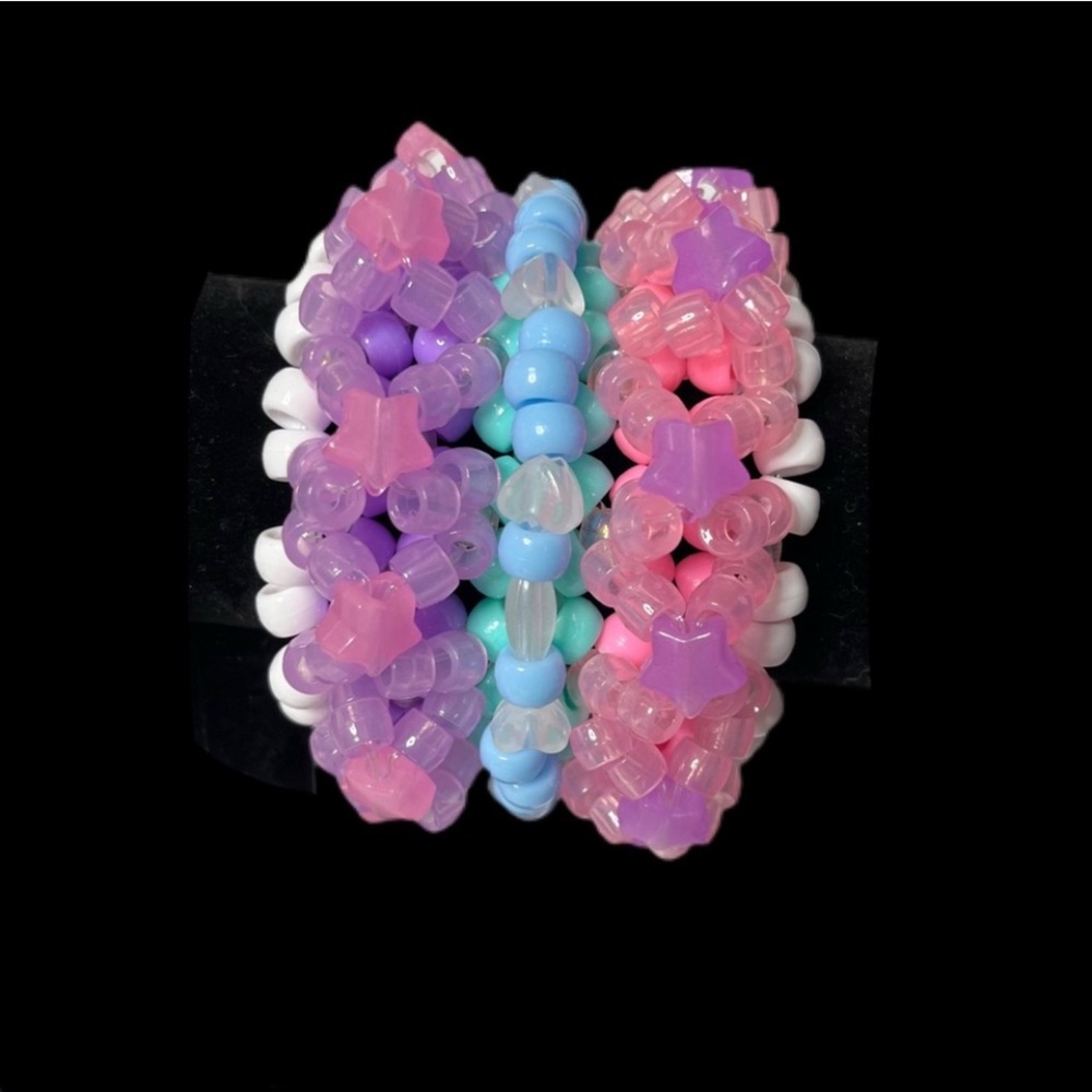 Pastels rotating cuff pony Kandi Bracelet Glow in the Dark